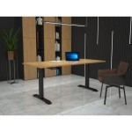 PISALNA DVIŽNA MIZA MS VISCOM S PLOŠČO EGGERCORBRIDGE HRAST - 1800 X 800 MM, ČRNO PODNOŽJE - slika 2