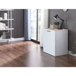 Pisalna miza DEJANA je inovativen kos pohištva, ki popestri vaš prostor. Mizna plošča je narejena iz laminirane plošče v hrast barvi. Mizne noge so