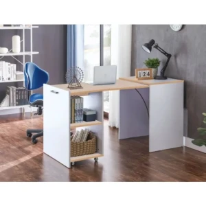 Pisalna miza DEJANA . Pisalna miza DEJANA je inovativen kos pohištva, ki popestri vaš prostor. Mizna plošča je narejena iz laminirane plošče v hrast