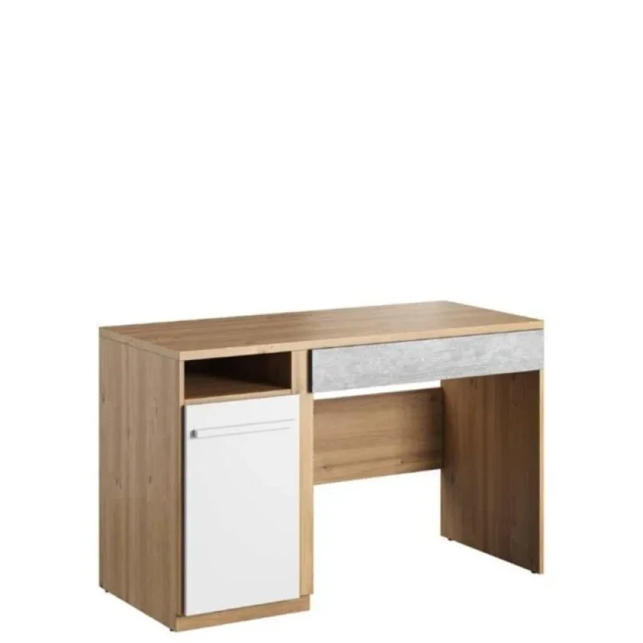 Pisalna miza IRE . Pisalna miza IRE ima prostoren predal ter vdolbino. Ergonomsko oblikovana mizna plošča zagotavlja udobno delo in učenje. Velika omara