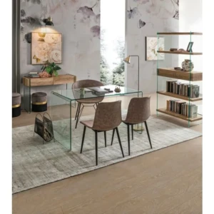 Pisalna miza IRIDE 126X70 . Pisalna miza IRIDE je iz stekla debeline 12mm. Dimenzije: širina: 126cm globina: 70cm višina: 74cm