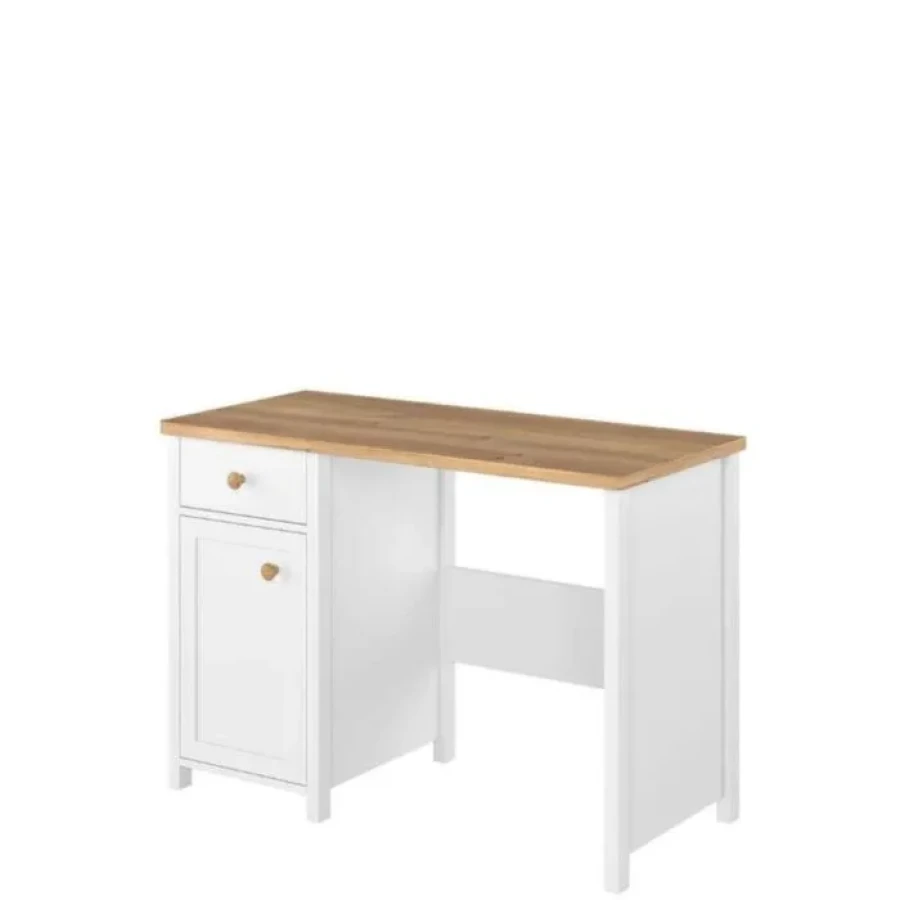 Pisalna miza MOLLY . Pisalna miza MOLLY ima predal s vrati. Ergonomska delovna plošča ponuja veliko prostora za študij, risanje in druga umetniška dela.