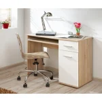 Pisalna miza ZARJA je narejena iz kvalitetne laminirane plošče v kombinaciji sonome ter bele barve. Barva: - Sonoma / Bela mat Material: - Laminirana