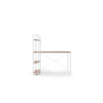 Pisarniška miza BELAS - bela . Pisarniška miza BELAS - bela, je moderna in praktična miza, izdelana iz iverne plošče in kovine, v barvni kombinaciji