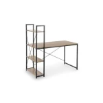 Pisarniška miza BELAS - črna . Pisarniška miza BELAS - črna, je moderna in praktična miza, izdelana iz iverne plošče in kovine, v barvni kombinaciji