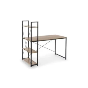 Pisarniška miza BELAS - črna . Pisarniška miza BELAS - črna, je moderna in praktična miza, izdelana iz iverne plošče in kovine, v barvni kombinaciji