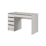 Pisarniška miza TEREZA 2 . Pisarniška miza TEREZA je narejena iz laminirane plošče debeline 16 mm. Miza vsebuje ABS robove. Njen sodoben dizajn ter nežna