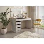 Pisarniška miza TEREZA 2 . Pisarniška miza TEREZA je narejena iz laminirane plošče debeline 16 mm. Miza vsebuje ABS robove. Njen sodoben dizajn ter nežna