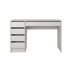 Pisarniška miza TEREZA 2 . Pisarniška miza TEREZA je narejena iz laminirane plošče debeline 16 mm. Miza vsebuje ABS robove. Njen sodoben dizajn ter nežna