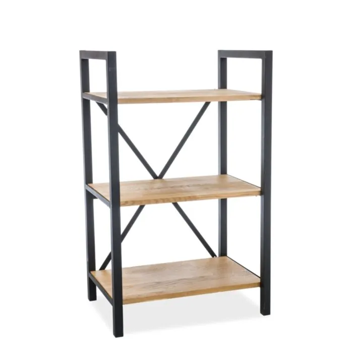 Pisarniški regal LORY 4 . Pisarniški regal LORY 4 je primeren za pisarniške sobe ali kot dodatek v vsak prostor, kot knjižni regal. Narejen je iz kovine in