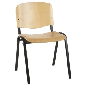 Pisarniški stol ISO leseno sedišče . Konferenčni stol ISO je odličen za konferenčne dvorane, čakalnice, javne prostore... Dobavljiv v kromiranem ali