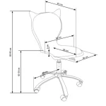 Pisarniški stol KITTI . Pisarniški stol KITTI nastavljiv po višini je primeren za otroške sobe in mladinske sobe.Dobavljiv je v vzorcu, ki je viden na