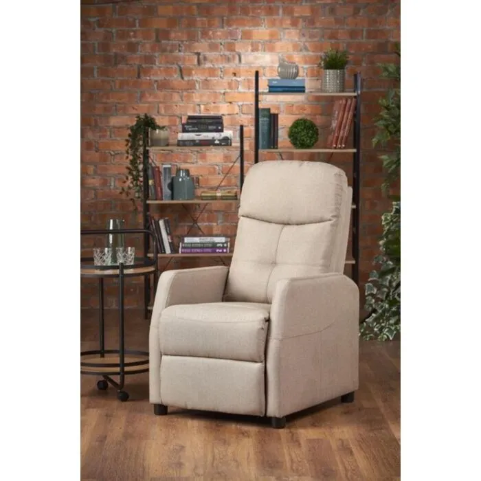 Počivalnik FELIX bež . Privoščite si sprostitev v udobnem fotelju FELIX. Fotelj ima zložljivo hrbtišče in oporo za noge. Sedež omogoča skoraj ravno