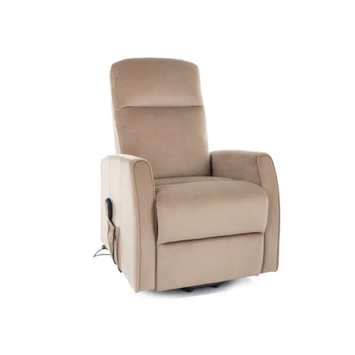 Počivalnik IZI - bež . Počivalnik IZI - bež, je eleganten in zelo udoben kos pohištva, ki je primeren za vsak prostor. Narejen je iz žametne tkanine, kar