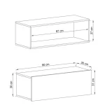 Polica JOY 10 . Polica JOY 10 vam omogoča, da na praktičen način uredite dnevno sobo ali jedilnico. Polica ima lasten predal in je narejena v celoti iz