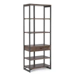 Poličnik 1C CALIXTE . Poličnik CALIXTE je dobavljiv v črno-rjavi kombinaciji. Sestavljen je iz kovinskega ogrodja in lesa (mango). Predali so iz MDF-a,