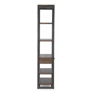 Poličnik 1C CALIXTE . Poličnik CALIXTE je dobavljiv v črno-rjavi kombinaciji. Sestavljen je iz kovinskega ogrodja in lesa (mango). Predali so iz MDF-a,