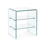 Poličnik IRIDE je izdelan iz stekla debeline 10mm. Police so iz 5mm debelega kaljenega stekla. Dimenzije: širina: 50cm globina: 40cm višina: 58cm