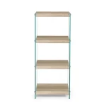 Poličnik KENYA je dobavljiv v natur barvi lesa. Stranice so iz kaljenega stekla (12mm), police pa so iz MDF plošč (videz lesa). Dimenzije: širina: 40cm