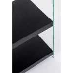 Poličnik LINE WOOD je dobavljiv v rjavo-črni barvi. Stranice so iz kaljenega stekla (12mm), police pa so iz MDF plošč (videz lesa). Dimenzije: širina: