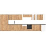 Poličnik ARA 30G 3P . Poličnik ARA 30G 3P je sestavljen iz fronte in korpusa iz MDF plošče, debeline 16 mm. Robovi so iz melamina. Dimenzije: - D: 30 cm x