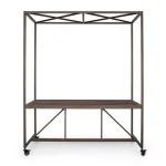 Poličnik C-TETTO 180X220H . Poličnik C-TETTO 180X220H ima okir iz jekla, ploščo iz jelovine in MDF-ja. Material: - Jeklo - MDF - Jelka Barva: - Črn okvir