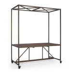 Poličnik C-TETTO 180X220H . Poličnik C-TETTO 180X220H ima okir iz jekla, ploščo iz jelovine in MDF-ja. Material: - Jeklo - MDF - Jelka Barva: - Črn okvir