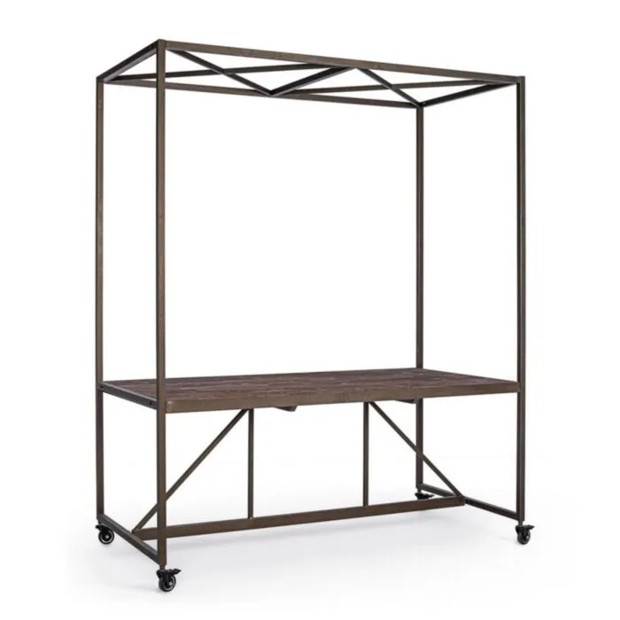 Poličnik C-TETTO 180X220H . Poličnik C-TETTO 180X220H ima okir iz jekla, ploščo iz jelovine in MDF-ja. Material: - Jeklo - MDF - Jelka Barva: - Črn okvir