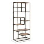 Poličnik ELMER . Poličnik ELMER ima kovinsko konstrukcijo z prašnim premazom, ter police iz lesa. Material: - Kovina - Les Barva: - Črna - Akacijev les