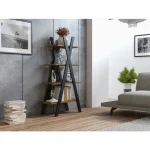 Poličnik LIAM . Poličnik LIAM je narejen iz kvalitetne laminirane plošče v barvi hrasta s črno barvo. Material: - Laminirana plošča Barve: - Hrast /