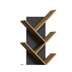 Poličnik RON . Poličnik RON je narejen iz kvalitetne laminirane plošče, v barvi hrasta s črno barvo. Material: - Laminirana plošča Barve: - Hrast /