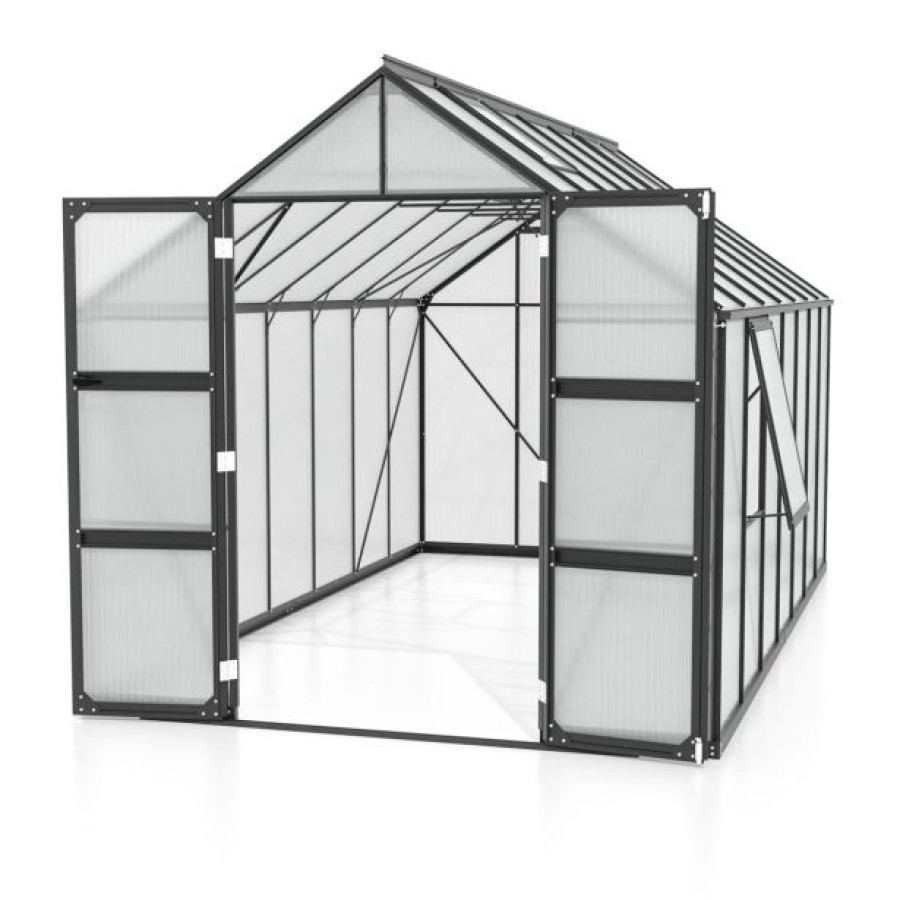 POLIKARBONATNI RASTLINJAK VITAVIA OLYMP 11500 HKP4MM ČRNA 254X257X448 - slika 2