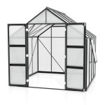 POLIKARBONATNI RASTLINJAK VITAVIA OLYMP 6700 HKP4MM ČRNA 254X258X254 - slika 2