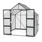 POLIKARBONATNI RASTLINJAK VITAVIA OLYMP 6700 HKP6MM ČRNA 254X258X254 - slika 2