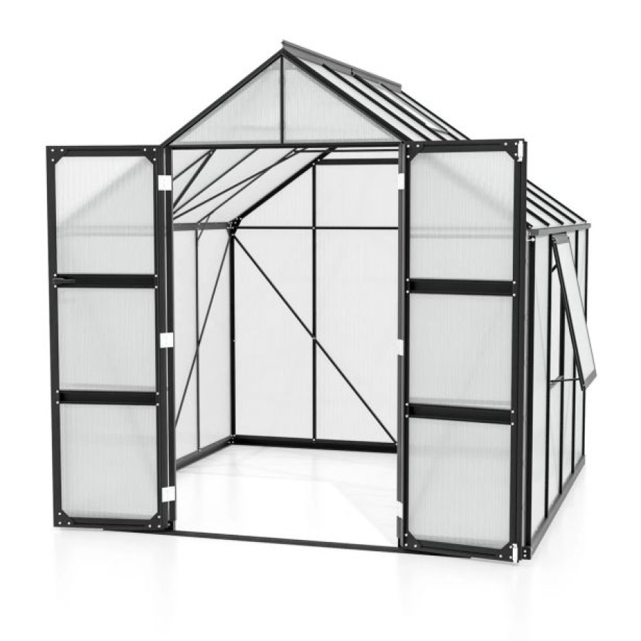 POLIKARBONATNI RASTLINJAK VITAVIA OLYMP 6700 HKP6MM ČRNA 254X258X254 - slika 2