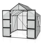 POLIKARBONATNI RASTLINJAK VITAVIA OLYMP 8300 HKP4MM ČRNA 254X257X324 - slika 2