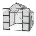 POLIKARBONATNI RASTLINJAK VITAVIA OLYMP 9900 HKP4MM ČRNA 254X257X386 - slika 2