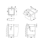 Pomivalno korito B10 . Inox pomivalno korito B 10 je vgradno. Postavitev korita je univerzalna (levo ali desno). Minimalna širina omarice je 40 cm. Velikost