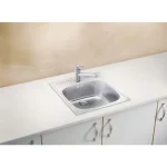 Pomivalno korito B130 . Inox pomivalno korito B130 je vgradno. Minimalna širina omarice je 45 cm. Velikost posode je 34 x 40 x 16. Dimenzija: - D: 46,5 cm x