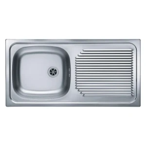 Pomivalno korito B60 . Inox pomivalno korito B60 je vgradno. Korito ima eno posodo in odlagalno površino. Postavitev korita je univerzalna (levo ali desno).