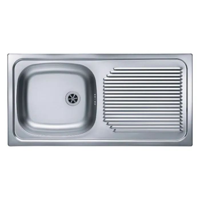 Pomivalno korito B60 . Inox pomivalno korito B60 je vgradno. Korito ima eno posodo in odlagalno površino. Postavitev korita je univerzalna (levo ali desno).