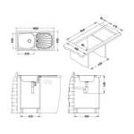 Pomivalno korito B80 . Inox pomivalno korito B80 je vgradno. Korito ima eno posodo in odlagalno površino. Postavitev korita je univerzalna (levo ali desno).