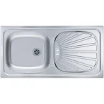 Pomivalno korito B80 . Inox pomivalno korito B80 je vgradno. Korito ima eno posodo in odlagalno površino. Postavitev korita je univerzalna (levo ali desno).