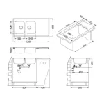 Pomivalno korito CP 100 . Inox pomivalno korito CP 100 je nasadno. Korito ima dve posode in odlagalno površino. Postavitev korita je univerzalna (levo ali