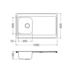 Pomivalno korito CP 70 nasadni . Inox pomivalno korito CP70 je nasadno. Korito ima odlagalno površino. Postavitev korita je univerzalna (levo ali desno).