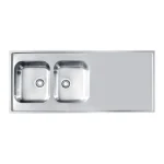 Pomivalno korito CP110 . Inox pomivalno korito CP 110 je nasadno. Korito ima dve posode in odlagalno površino. Postavitev korita je univerzalna (levo ali