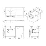 Pomivalno korito CP110 . Inox pomivalno korito CP 110 je nasadno. Korito ima dve posode in odlagalno površino. Postavitev korita je univerzalna (levo ali