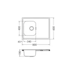 Pomivalno korito CP30 nasadno . Inox pomivalno korito CP30 je nasadno. Korito ima odlagalno površino. Postavitev korita je univerzalna (levo ali desno).