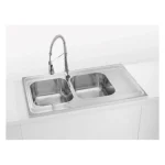 Pomivalno korito CP80 nasadno . Inox pomivalno korito CP 80 je nasadno. Korito ima dve posode. Postavitev korita je univerzalna (levo ali desno). . Minimalna