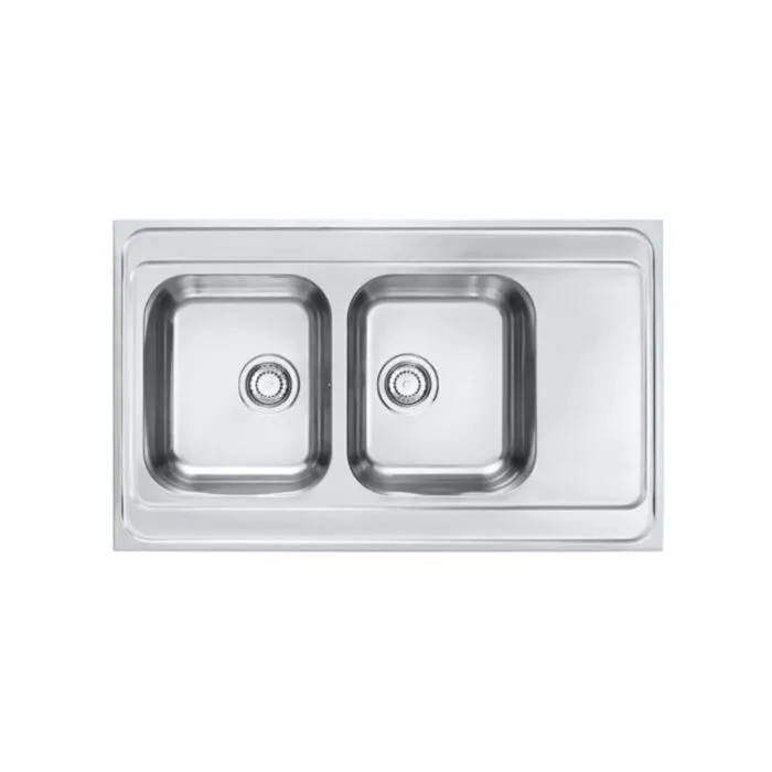 Pomivalno korito CP80 nasadno . Inox pomivalno korito CP 80 je nasadno. Korito ima dve posode. Postavitev korita je univerzalna (levo ali desno). . Minimalna